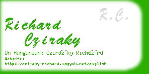 richard cziraky business card